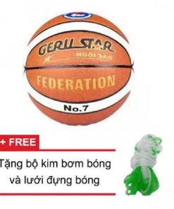 Quả bóng rổ da PU Gerustar Federation số 7 (Trắng Cam)
