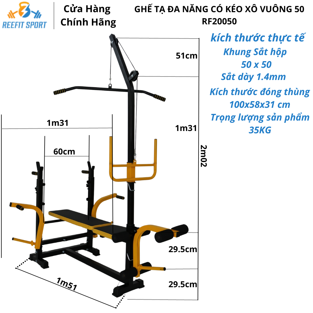 GHẾ TẠ ĐA NĂNG CÓ KÉO XÔ RF-20050