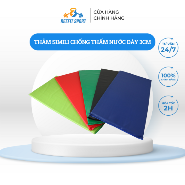 Thảm tập Aerobic, thể dục chất liệu simili chống thấm nước dày 3cm