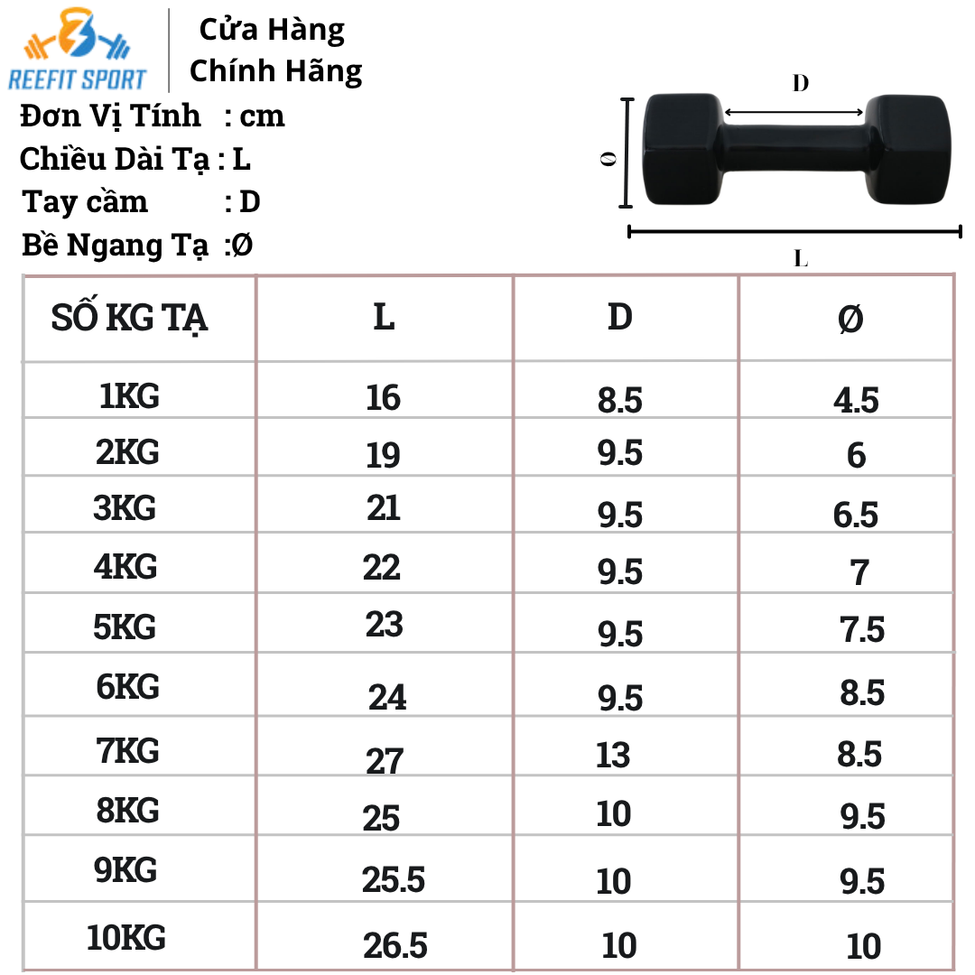 Tạ tay bọc cao su non cao cấp Reefit Sport