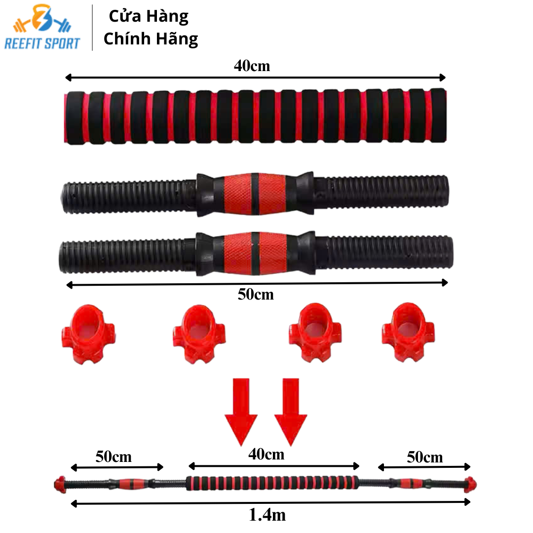 ĐÒN TẠ NHỰA 2 IN 1 ĐA NĂNG DÀI 50CM