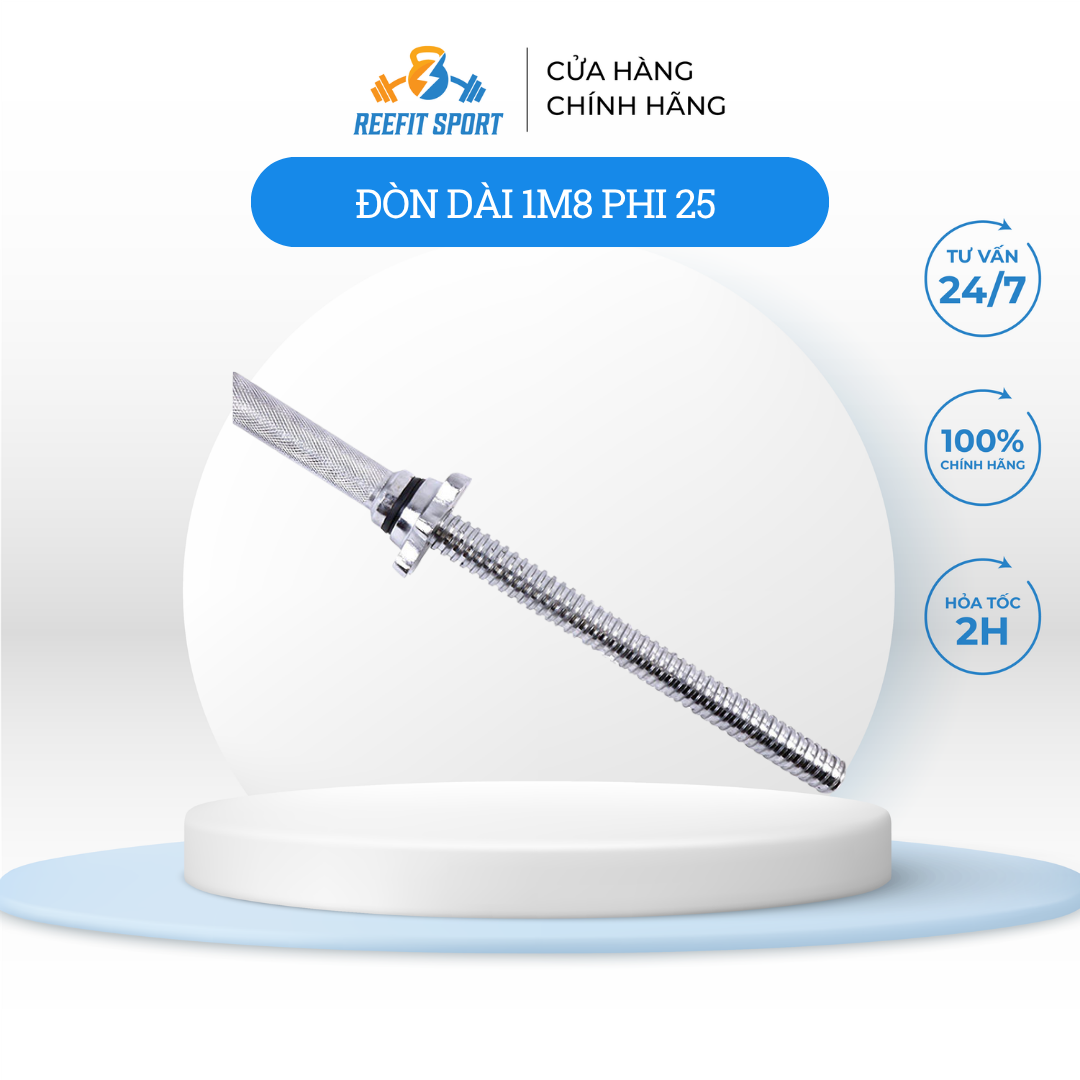 Đòn Tạ Dài Mạ Crom Phi 25 (1m/1m2/1m52/1m8) – Đẹp, Bền, Đòn Tập Ngực, Squat, Deadlift ,Kèm Khóa Đòn