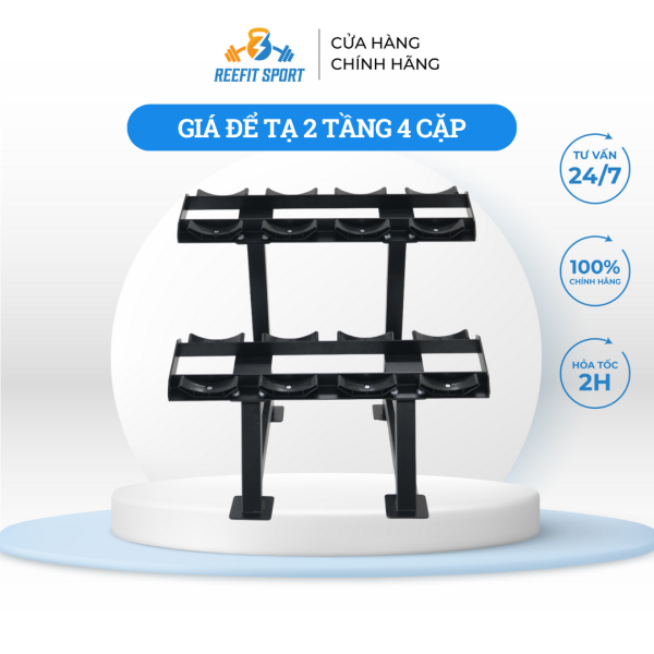 Kệ để tạ tập gym 2 tầng 4 cặp