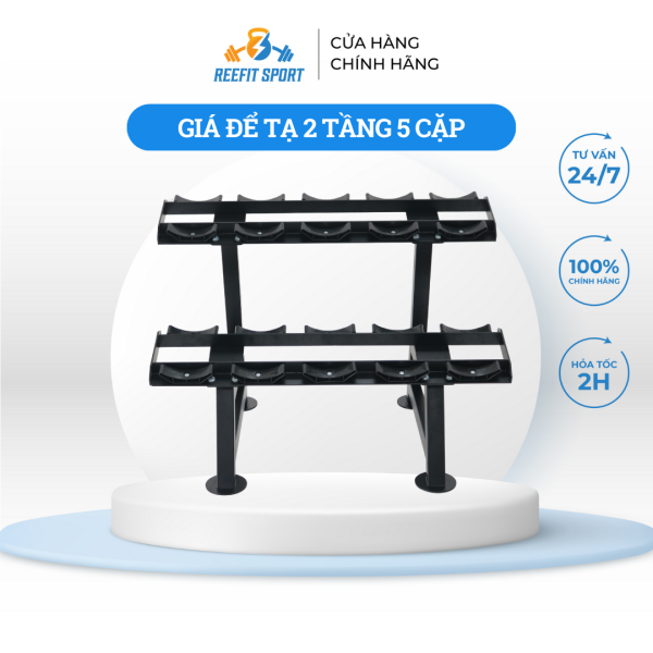 Kệ để tạ tay phòng tập 2 tầng 5 cặp