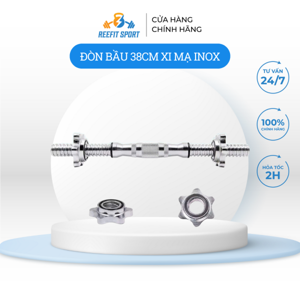 Đòn tạ bầu 38cm xi mạ inox nhập phi 25