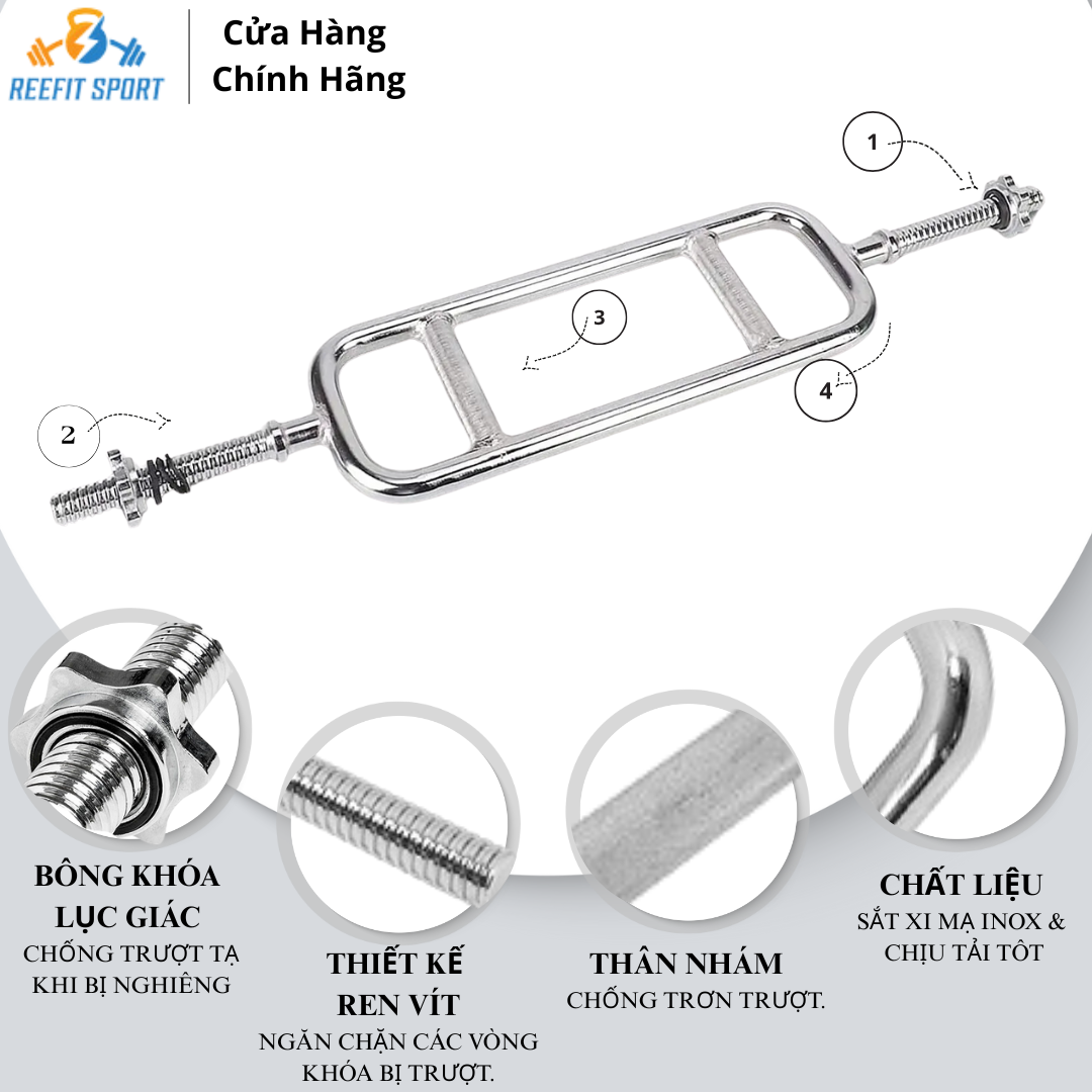 ĐÒN TẠ THANG XI MẠ INOX PHI 25