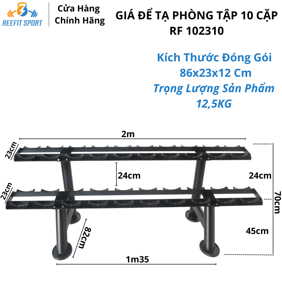 Giá để tạ 2 tầng 10 cặp