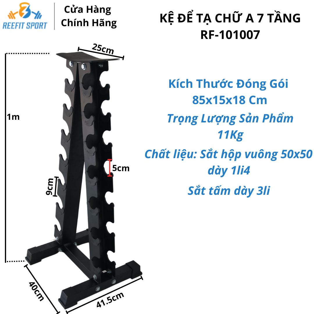 Kệ để tạ chữ A 7 tầng 