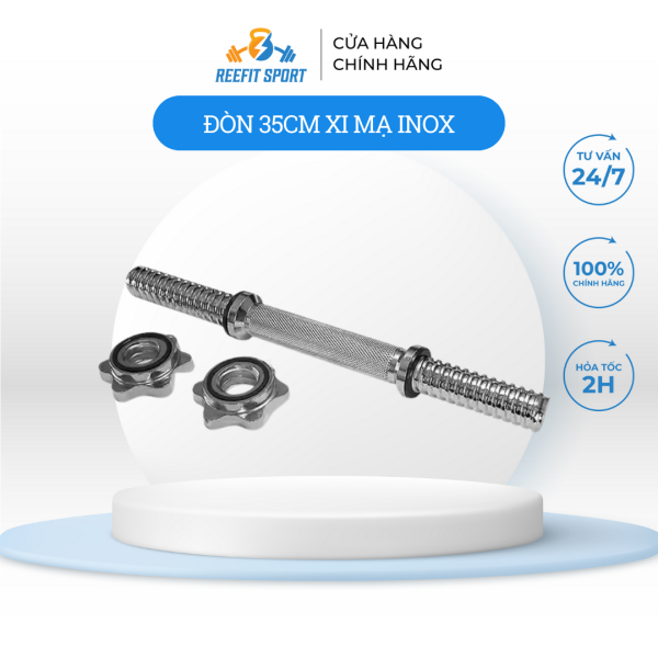 Đòn tạ ngắn 35cm xi mạ inox phi 25