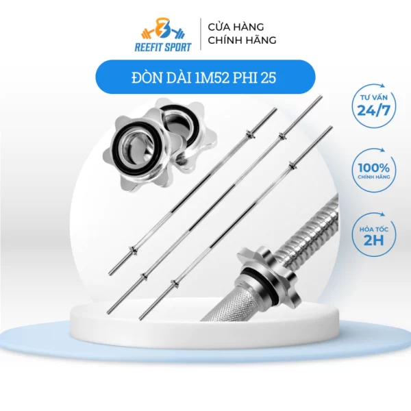 Đòn gánh tạ dài 1m,1m2,1m52,1m82,2m2 Mạ inox