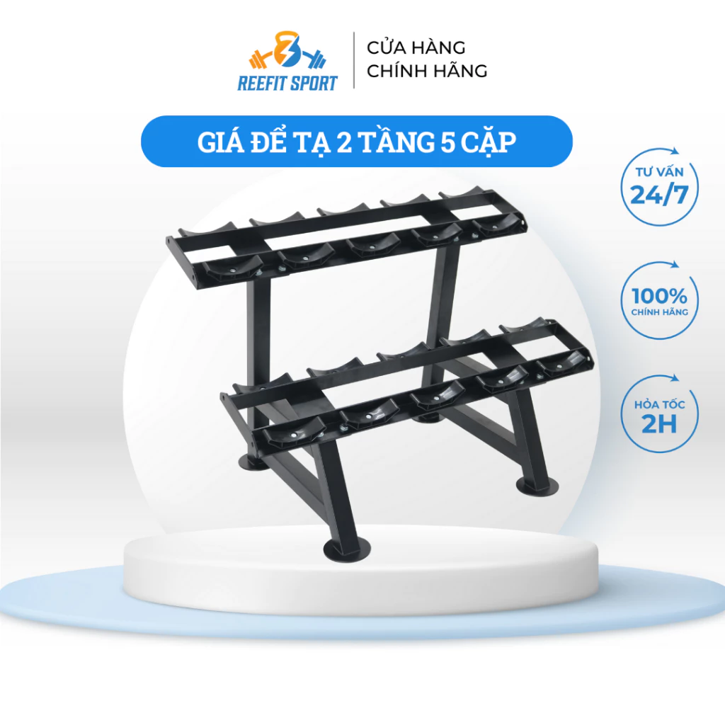 Kệ để tạ tay phòng tập 2 tầng 5 cặp RF 102315