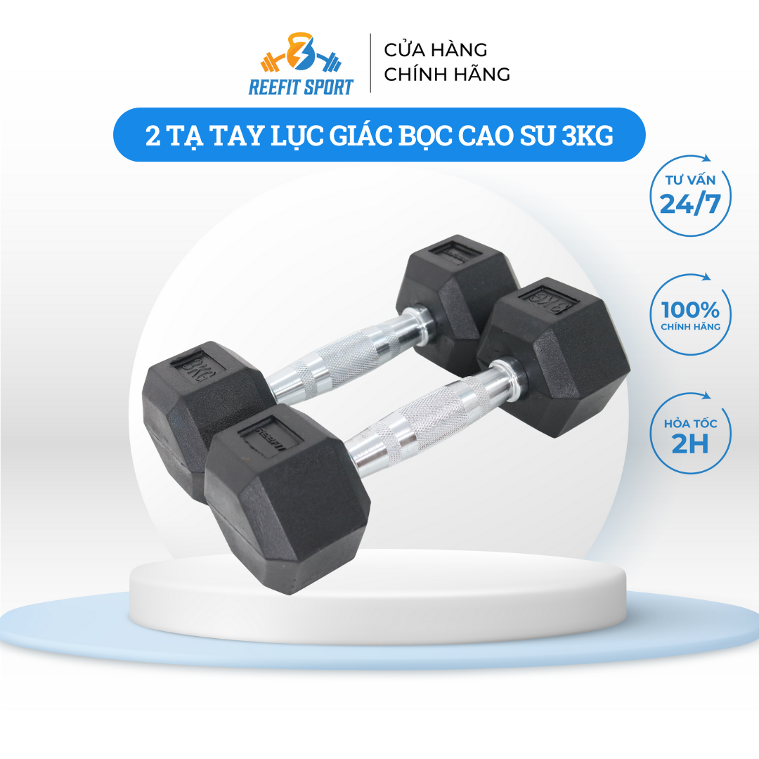 Tạ Tay Lục Giác Bọc Cao Su Reefit Sport