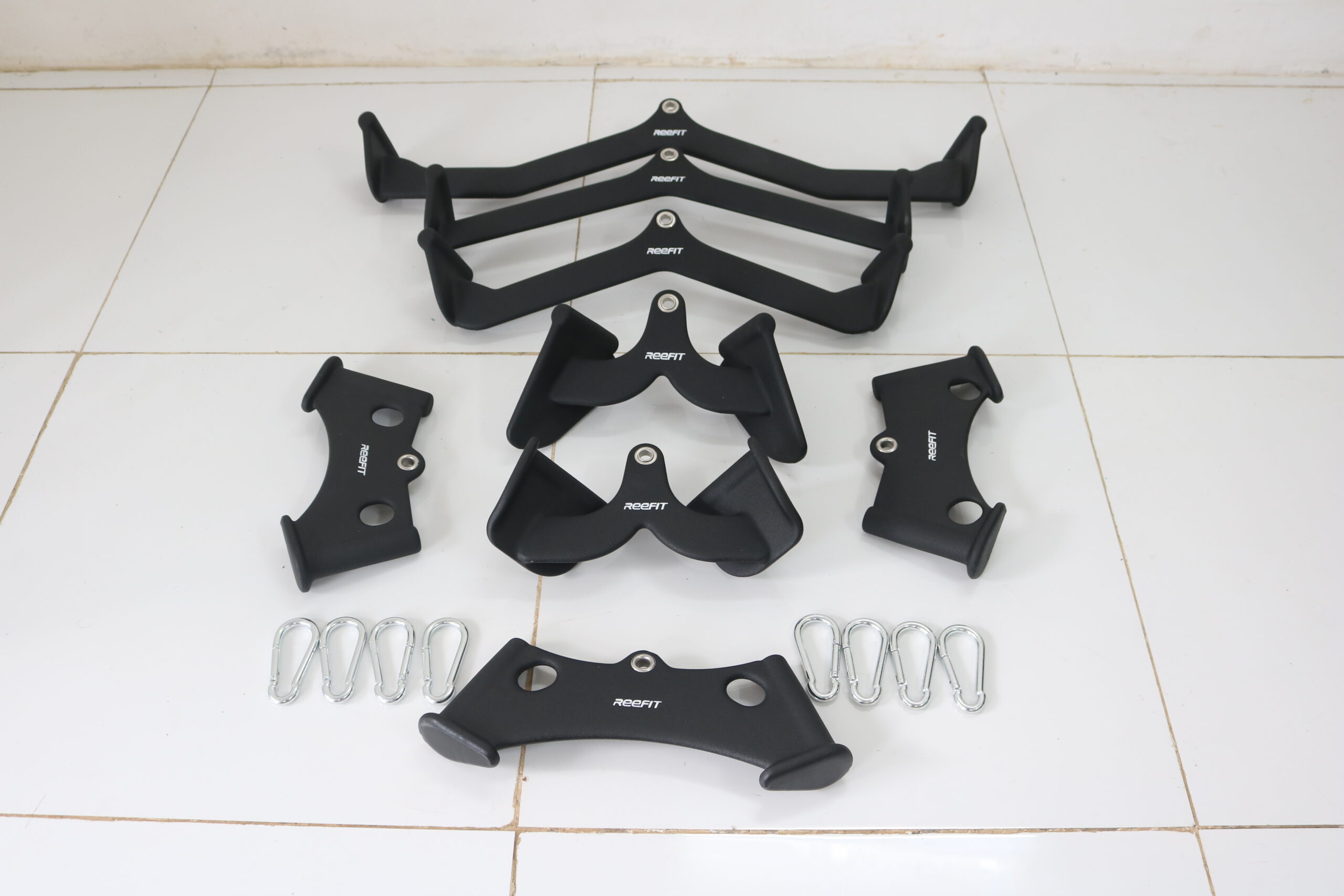 Bộ Tay Cầm Kéo Xô Reefit Cao Cấp – Full Phụ Kiện Máy Tập Gym,Tay Cầm Lưng Xô,Biceps,Triceps ( 8 Món )
