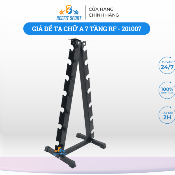 Giá Đỡ Tạ Chữ A 7 Tầng RF - 201007 – Kệ Để Tạ Dumbbell 2 Mặt –Tiết Kiệm Diện Tích ( Tối Đa 22.5kg )